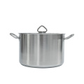 Stainless steel saucepan with lid and bottom